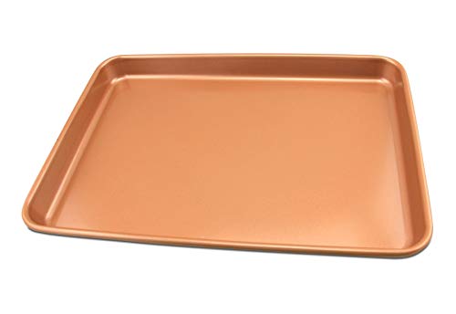 Set Of 2 Nonstick Copper Cookie Sheet And Copper Coating Baking Pan For Cookies 11" X 16" #TOP7