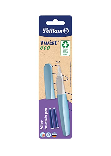 Pelikan Twist eco Füllhalter, Edelstahl-Feder in Strichbreite M, farbig sortiert (keine Farbauswahl möglich!)