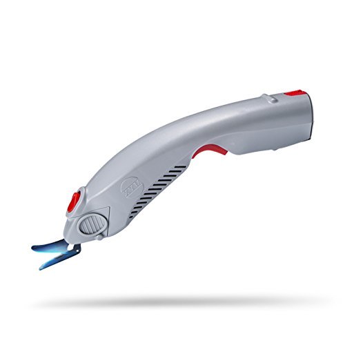 CGOLDENWALL MYX-1 - Herramienta de corte de tela eléctrica de mano para alfombras, cuchillo, máquina de cortar de tela, tijeras de cuero, tijeras de 100-240 V, 50/60 Hz (1 batería + una hoja + b)