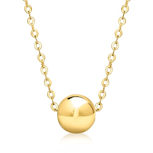 Pure Collection by Ross-Simons Italian 6mm 14kt Yellow Gold Bead Necklace. 16 inches
