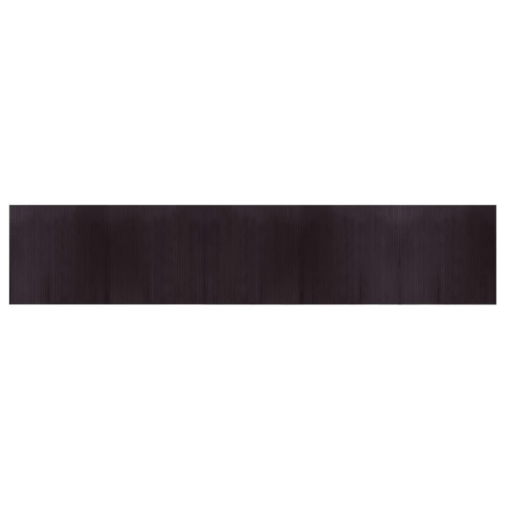 Tapis en bambou marron foncé 100x500 tapis naturel de couloir