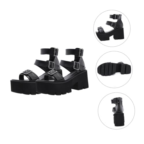 Sandales à talons hauts noirs OUNONA taille 40 avec semelle plateforme - 3