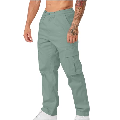 Mens Cargo Pants Lightweight Outdoor Hiking Jogger Straight Leg Trousers Breathable Athletic Workout Trousers