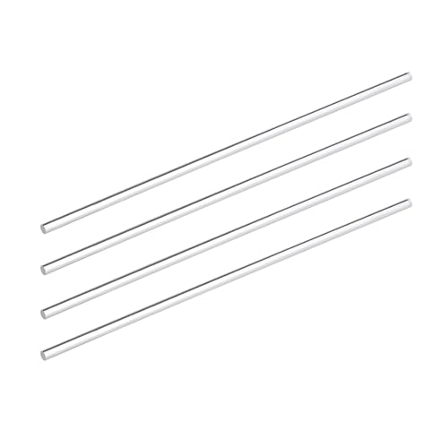 Image of DMiotech 4 Pack 0.2 Inch x 10inch Round Rod Solid PMMA Bar for DIY Crafts Clear