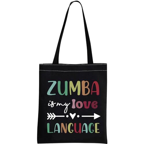 GJTIM Zumba Lover gift Zumba Teacher Appreciation Gift Zumba Is My Language Zumba Dance Fitness Instructor Coach Gift Makeup Bag (Zumba Tote)