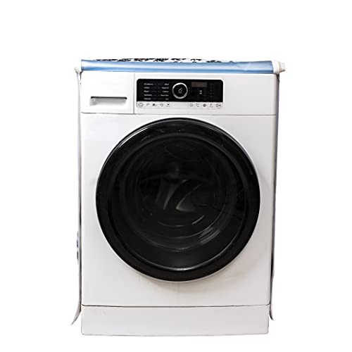 Image of Classic Front Load Washing Machine Cover Suitable for Samsung 7 Kg, 7.5 Kg, 8 Kg, 8.5 Kg, 9 Kg (63cmsX63cmsX81cms, Black & White, Large)