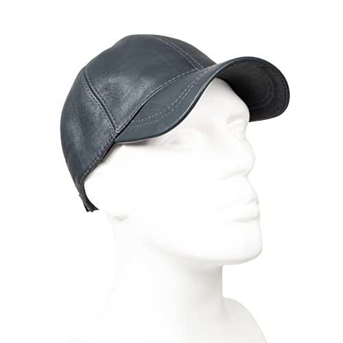 Hatsquare Genuine Leather Baseball Cap Adjustable Soft Feel Dad Plain Hat Stylish Classic For Women Men Unisex (Dark Gray) #TOP5