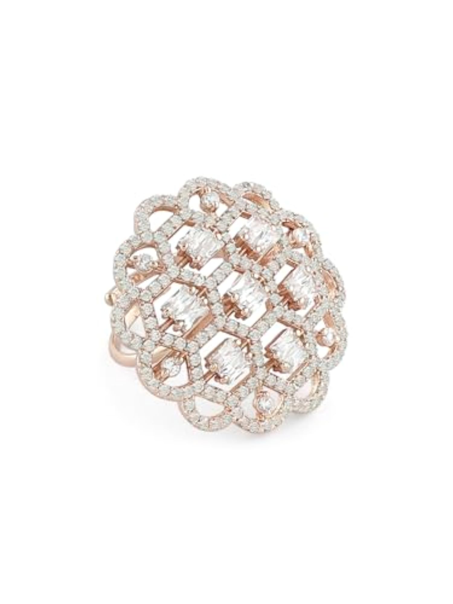 Cubic Zirconia Bling Brass Finger Ring for Women