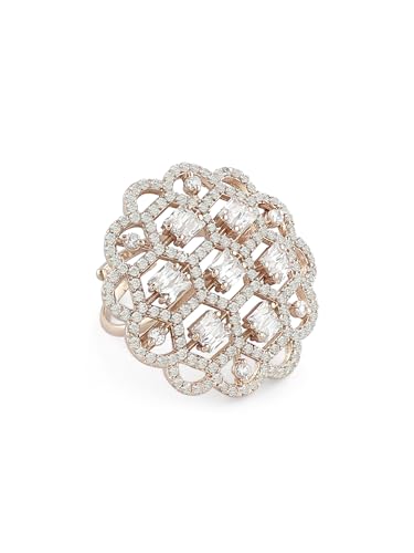 Cubic Zirconia Bling Brass Finger Ring for Women