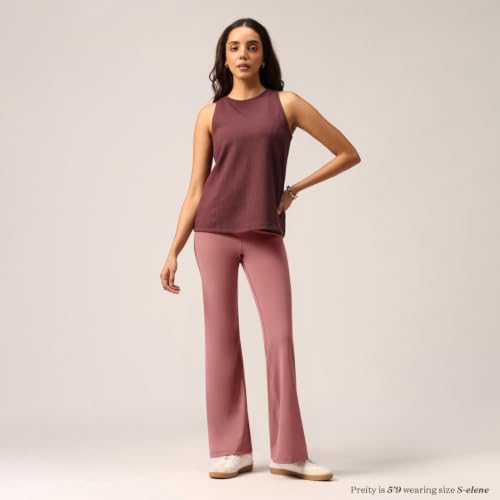 Image of BlissClub Ultimate Flare Pants Lite Regular for Women Upto 5'4 ft | High Waist Trousers and Formal Pants for Office wear | Comfortable fit