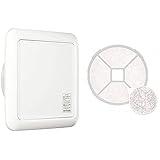 ユニックス ワンタッチ風量調整型換気孔 KRP 150BWFH クールホワイト & 角形レジスター KRP100専用 交換用フィルター F100A-KRP 直径100mm 5枚入【セット買い】