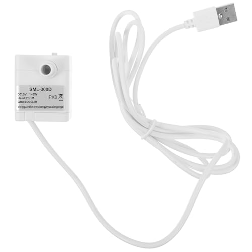Housoutil Mini Submersible Water Pump, Quiet Usb Fountain Pump for