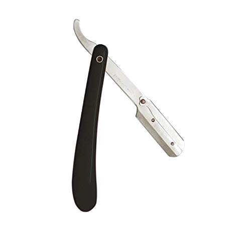 Image of Classic old school razor Professional Salon Folding Black Razor Ustra Stainless Steel Straight Edge Barber Razor For Men