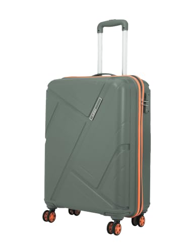 Image of Safari Benson Cabin 8 Wheels 55cm Carry on Trolley Bag Hard Case Polypropylene 360 Degree Wheeling System Luggage, TSA Approved Lock, Trolley Bags for Travel, Suitcase for Travel, Sage Green
