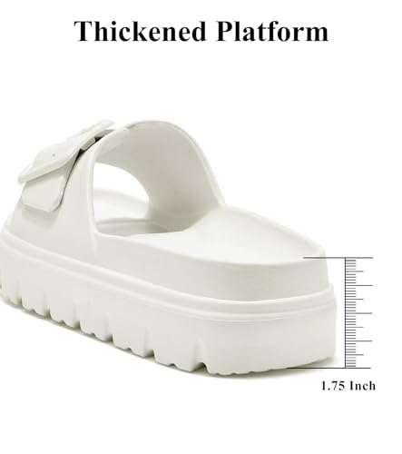 Image of Haifago Womens Platform Sandals with Arch Support, Summer Beach Slides with Adjustable Buckle, Comfort Lightweight Chunky Cushion Slip on Sandal