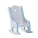 ENticerowts Chaise à Bascule De Simulation De Maison De Poupée 1:12, Accessoires De Bricolage en Bois Mini Chaise à Bascule Modèle Ornement De Jeu De Rôle Bleu