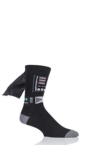 SockShop Mens 1 Pair Disney Star Wars Darth Vader Cape Socks 7-12 Black