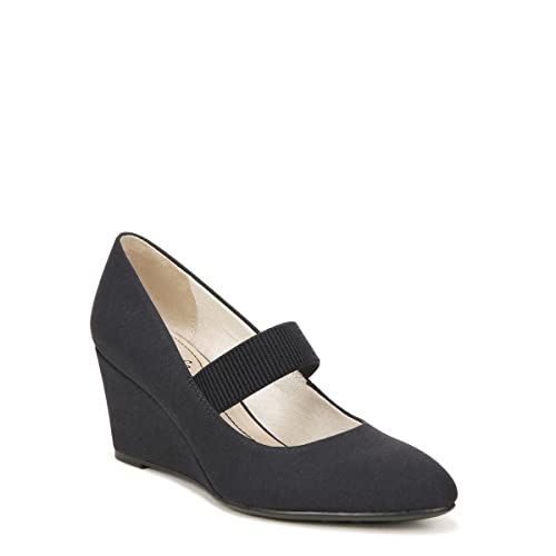 LifeStride Womens Gio MJ Wedge Heel Mary Jane Pumps Lux Navy 6.5 M