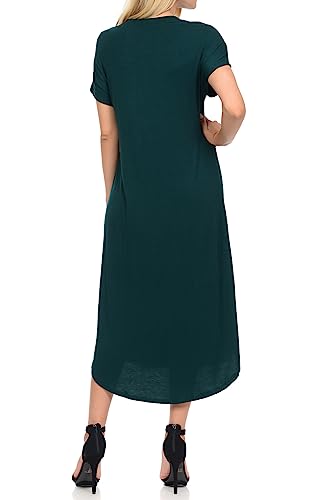 Image of iconic luxe Women's A Line Short Sleeve T Shirt Midi Dress Summer Casual