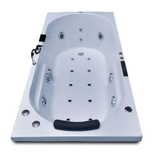 Image of Madonna Divine 5.5 ft. Bathtub with Whirlpool, Bubble and Back Massage, Filler Set and Online Heater with Digital Control Panel - White