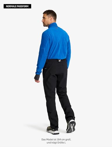 RevolutionRace Hiball Softshell Pants für Herren, Outdoor Hosen für Wandern, Black, XL