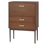 SilkWood Studio Jasper Mid Century Modern Pull-Down Door Bar Cabinet, Walnut