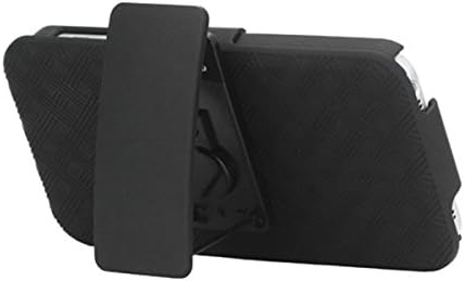 Smays Anti-slip Rbberized Slide Combo Case with Belt Clip Holster and Kickstand for iPhone 5 5s (Grid, Black)