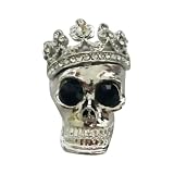 VALICLUD Clip Profumo Auto a Forma di Teschio Strass Argento, Diffusore Aromi Facile da Installare sulla Bocchetta D'aria, Decorazione Creativa per Interni Auto in Lega