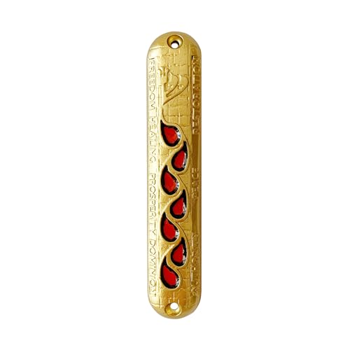 Pasiir 4.5 Inches Hand-Painted Mezuzah, Exquisite Enamel Design with Scroll Included for Jewish Occasions