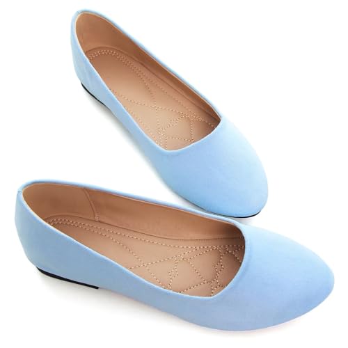 Image of Dear Time Women's Flats Comfortable Slip On Ballet Flats Soft Solid Casual Shoes