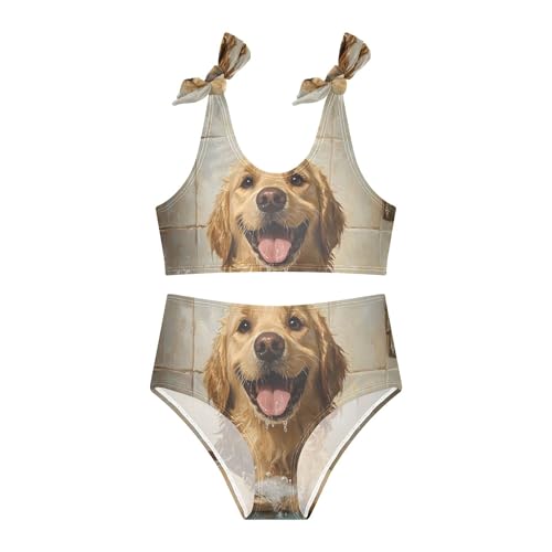 Cute Golden Retriever Dog in Tub Girls Bikini Sets 2 Piece Swimsuits Bathing Suit Swimwear3