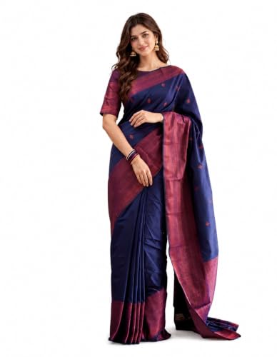 Image of Womens Banarasi Kanjivaram Silk Saree with Blouse Piece