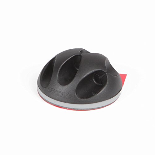 Sujetacables Autoadhesivo iSHOXS, Organizador de Cables con Sistema DE ENHEBRADO Lateral y Freno para Cables Incorporado para el Coche, el hogar y la Oficina, Negro M por 3 Cables (5X)