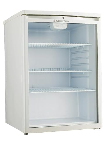 Westpoint Showcase Chiller 150 Liters, Upright Beverage Showcase, Tempered Glass Door, Wire Shelves, External Condenser, Light Inside 58x55x120 Cm, Best for Grocery-Home-Restaurant, WPKN-1519ER