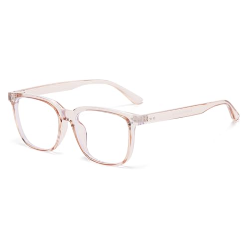 JCTAIFOO Gafas con filtro azul, lentes bloqueadoras de luz azul, estilo vintage, retro, cuadradas, ligeras, antieyestrain, para hombres y mujeres, champán, 53-19-140
