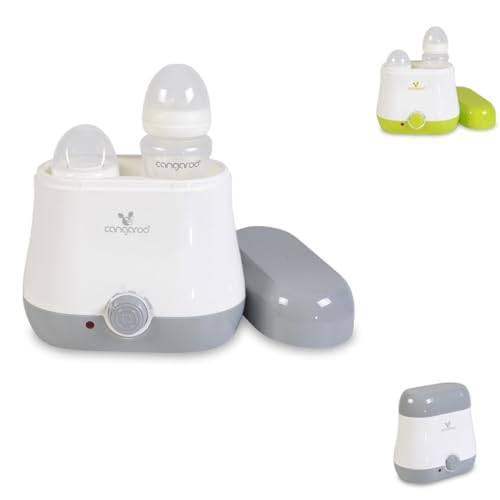 Cangaroo Flaschenwärmer BabyDuo, für 2 Flaschen, Sterilisation von Kleinteilen, Farbe:grau