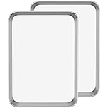 Baking Sheet Cookie Sheet Set of 2, Umite Chef Stainless Steel Baking Pans Tray Professional 16 x 12 x 1 inch, Non Toxic & Healthy, Mirror Finish & Rust Free, Easy Clean & Dishwasher Safe