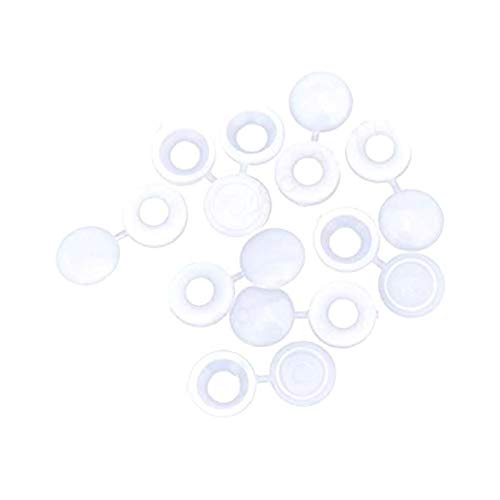 iMiMi Screw Covers 50 PCS, Hinged Plastic Screw Caps Button for Furniture Decorative 5 Color (White)