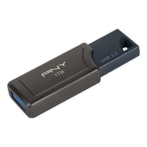 PNY 1TB PRO Elite V2 USB 3.2 Gen 2 Flash-Laufwerk, bis zu 600 MB/s Lesegeschwindigkeit, Dunkelgrau