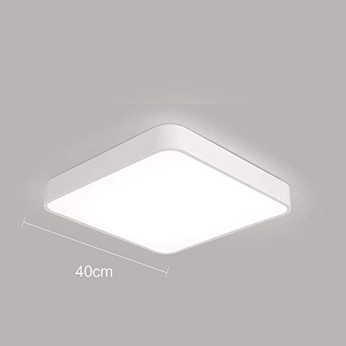Plafonnier LED carré 40cm blanc avec télécommande pour salon et cuisine