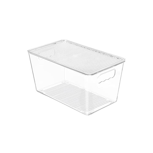 Image of Vtopmart 1 Pack Clear Stackable Storage Bins with Lids, Medium Plastic Containers with Handle for Pantry Organizer and Storage,Perfect for Kitchen,Fridge,Cabinet, Closet,Bathroom Organization