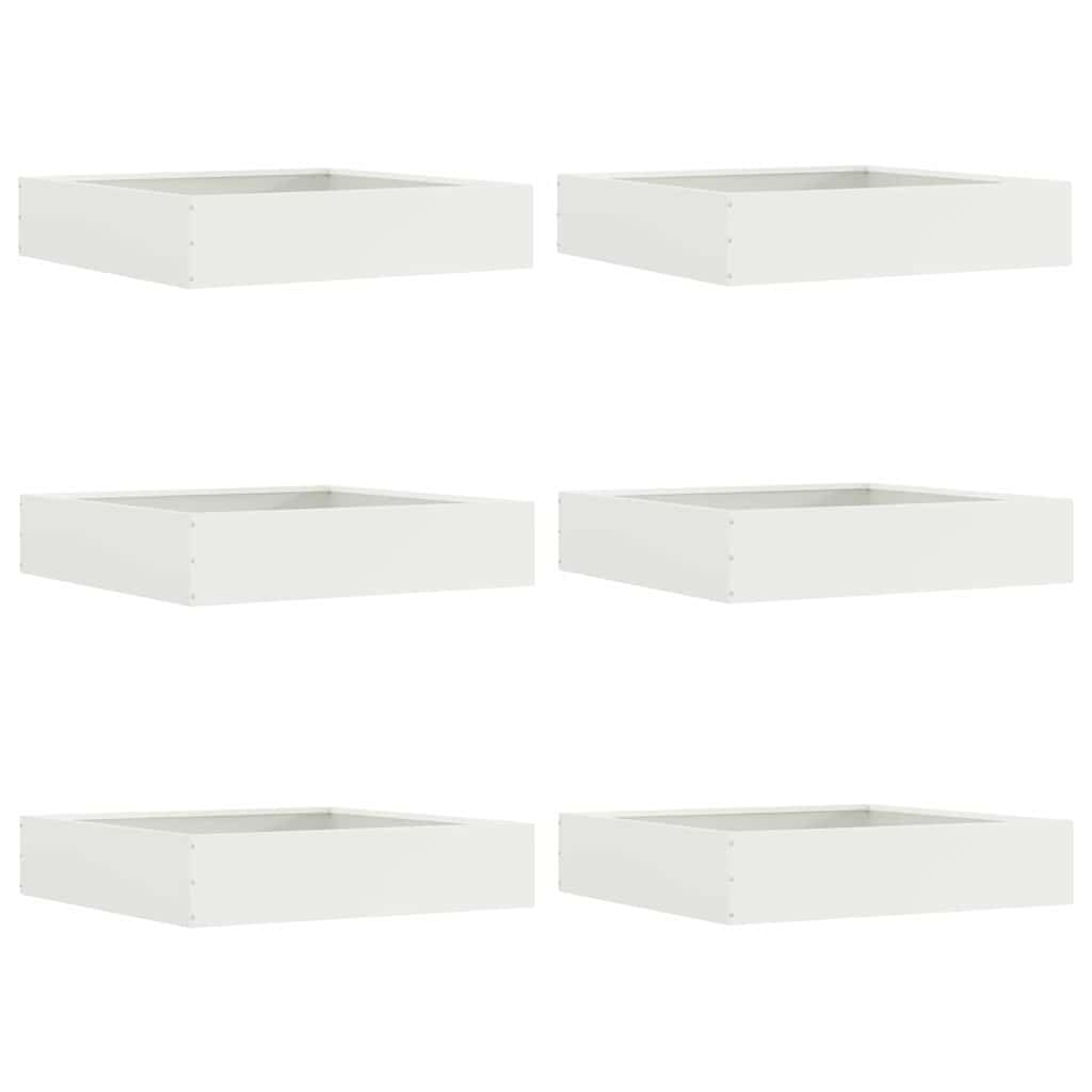 Lot de 6 bordures de gazon en acier 60 x 60 x 13 cm
