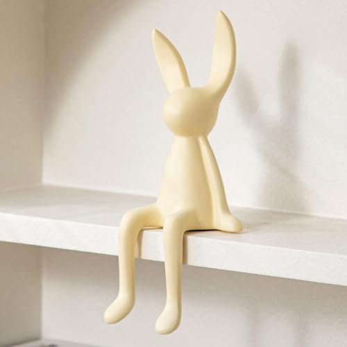 Adorable décoration de Pâques figurine lapin assis ornement maison