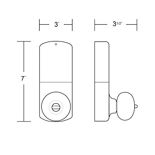 Milocks Blekk-02Sn Bluetooth Entry Keypad And Door Knob, 3&Rdquox1&Rdquox6&Rdquo, Satin Nickel #TOP3