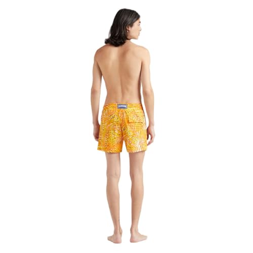 Men's Stretch Short Swim Trunks Palm Leaves4