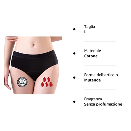 FOTOOL Mutande Assorbenti Mestruali con Tamponi - Pacchetto da 3 (Nero, Grigio, Blu) - immagine 9