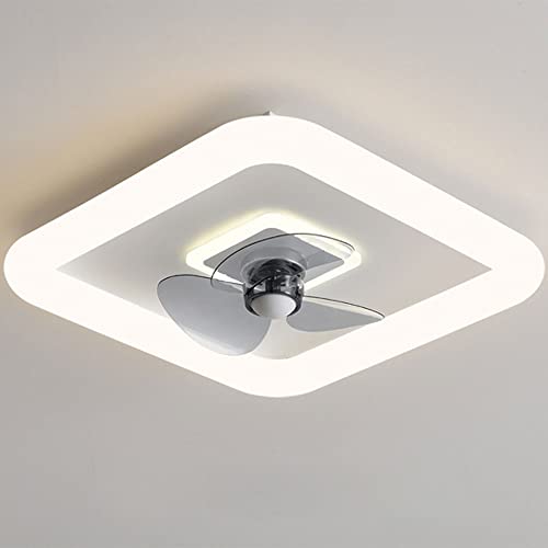 ROOTIFK Moderner 19,7-Zoll-Deckenventilator Ohne Flügel Mit Lichtfernbedienung, Dimmbar, 3 Farben, 3 Geschwindigkeiten, Deckenventilator, Lichtstummschaltung, LED, 104 W, Flaches Lüfterlicht Cover