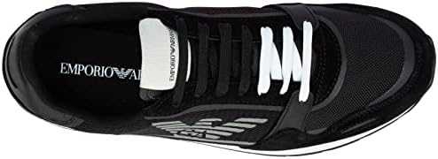 Emporio Armani Mens Mesh Logo Sneaker Running Style Sneakers Black 10 | Image 1