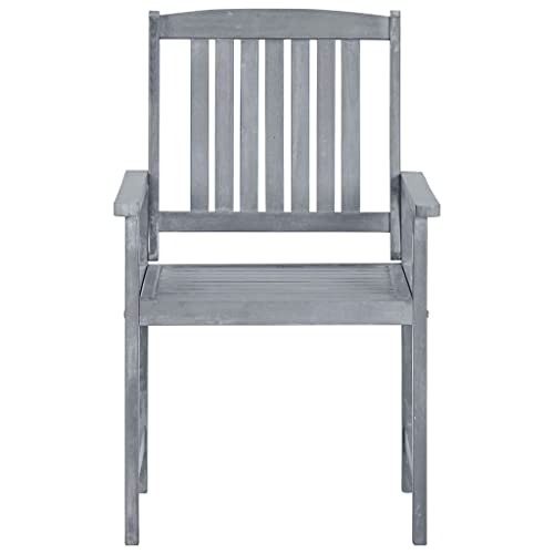 Chaise de jardin en bois résistante aux intempéries dossier haut 4 pièces - 5