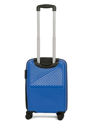 Image of Teakwood Small Size 8 Wheels Trolley Bag, Hard Cabin with Zipper Closure, Adjustable Push Button & Cross Side Strap, Number Lock System 360 Degree (Small, Royal Blue)